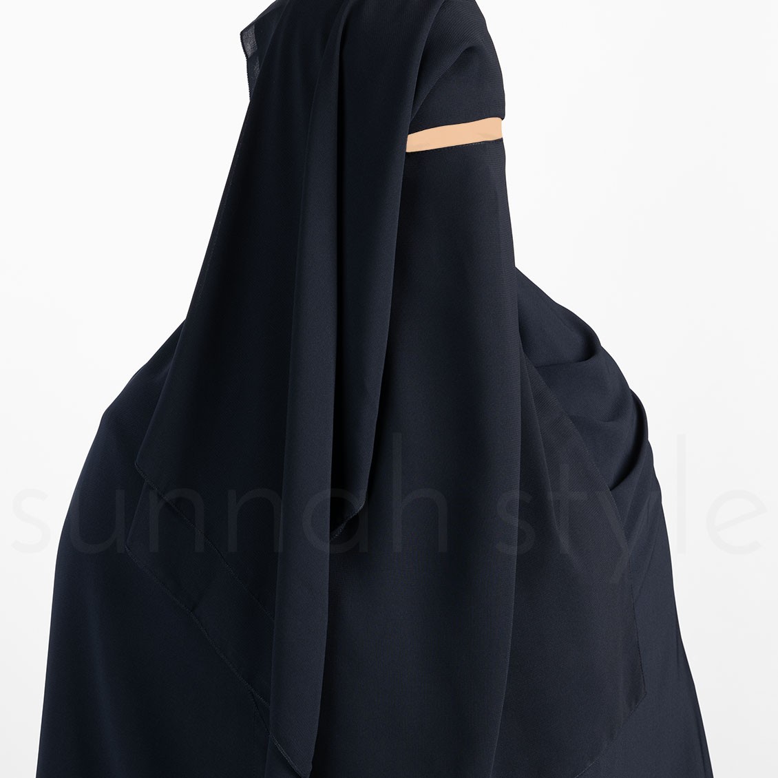 Sunnah Style Three Layer Niqab Navy Blue